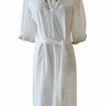 Roller Rabbit Luca Caftan Dress White Eyelet Embroidery Scalloped Floral Small Photo 9