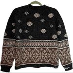 Eddie Bauer  Vintage Grey/Brown Fair Isle Wool Alpaca Cardigan Size Medium Photo 1
