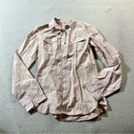 Massimo Dutti  Mauve pink washed pinstripe 100% Cotton Button Down Blouse Small Photo 0