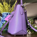 Kate Spade New York Purple Bucket Bag Crossbody Drawstring Pale Gold Hardware NW Photo 3