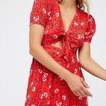 Free People  Red Floral Romper  Photo 1