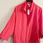CJ Banks Pink Full Zip Front Lightweight Coat NEW Size 1X 3/4 Sleeves Photo 3