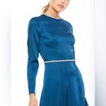 Mac Duggal Ieena for Sapphire Long Sleeve Jewel Trimmed Charmeuse Gown- NWT Photo 1