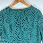 Boden Lace Overlay Long Sleeve Top Green US 10 UK 14 Sheath Back Zip Photo 8