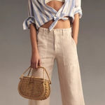 Velvet by Graham & Spencer Dru Beige Neutral wide Leg Linen Pants Tan Size 0 Photo 0