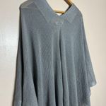 Calvin Klein CLEARANCE! Gray Metallic Poncho Sweater O/S Like New Photo 3