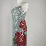 Farm Rio $450 NWOT  Blue Sequins Anthurium Flowers Slip Maxi Dress Size S Photo 8