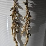 Lucky Brand  Gold Tone Coral Shaped Earrings With Beads Photo 1