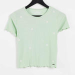 Hollister  XS Must have collection baby tee light green small sunflower g…​ Photo 0