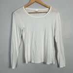 HANRO white long sleeve fitted ribbed size small Photo 0