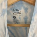 Artist union Blue White Tie Dye Japanese Cherry Blossom Unisex Graphic Tee Photo 7