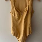 ZARA Yellow Bodysuit Sweetheart Neckline Metal Center Piece Photo 1