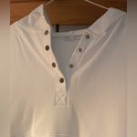 AEMI+CO White Hooded Sweatshirt with Button Detail. Size M Size M Photo 1