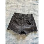 American Eagle  Black Distressed High Rise Mom Shorts Size 000 Photo 1