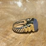 David Yurman 14K and Sterling Silver Two Tone Violet Chalcedony Cable Ring Photo 6