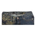 EXPRESS  Y2K X2 Quality Denim Jeans Sz 8 Zelda Skinny Low Rise w/ Gold Embroidery Photo 4
