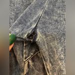 Elisa Cavaletti Italian Blue Acid Wash Pleather Trim Viscose Button Shirt Photo 11