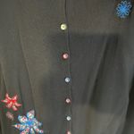 Joe Browns 22/24 Black Embroidered Floral Button Front Long Sleeve Cardigan Size 22W Photo 1