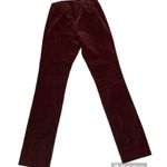 Theory  Navalane Casual Velvet Stretch High Rise Skinny Leg Pants Dark Red Photo 2