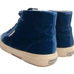 Superga Womens Blue velvet high top sneakers size 6.5 Photo 6