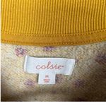 Colsie size medium golden yellow cropped sweatshirt red and white daisies fall Gold Photo 3