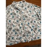 Cabernet Floral Teal Lightweight Cardigan 3X‎ Sweatshirt Ruffle Trim White Beige Photo 6