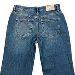 Free People We The Free Maggie Dark Wash Mid-Rise Straight-Leg Raw Hem Jeans Size 28 Photo 7