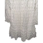 Farm Rio  White Textured Mini Dress, Beaded Tassels- Size Small Photo 4