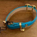 Juicy Couture  Pam & Gela Choose Juicy Teal Buckle Bracelet w Gold Heart Charm Photo 1