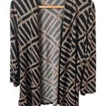 Kasper  open cardigan top with chain link metallic detailing in size large. EUC. Photo 0