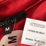 Satin Surplice Plunge Neck Bodysuit size M Orange Size M Photo 8