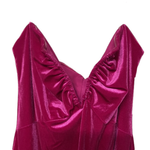 SO New strapless mini dress hot pink large velvet v wire mini dress party dress Photo 5