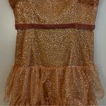 NWT Marchesa Notte Glitter Tulle Cocktail Dress in Rose Pink Gold Size 6 Photo 3