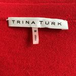 Trina Turk 100% merino wool red size medium cardigan knit sweater sequins/beads Photo 2