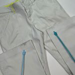 Armani Exchange Y2K AX White Cotton Blend Pants Bootcut Neon Trim Womens 4 Photo 3