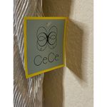 CeCe New  Metallic Silver layered‎ tank top with tie neck Sz L Photo 5