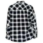 Tokyo Laundry Women’s Size M Black White Plaid Cotton Flannel Button Down Shirt Size M Photo 2