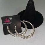 Paparazzi 💙 NWT  Classic White Pearl Hoops Earrings Photo 0