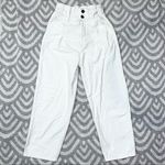 Free People Women’s Solid White Paper Bag Super High Rise Wide Leg Pants 4 Photo 0