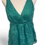 Vivienne Tam  Vintage Teal Y2K Strappy V-neck Tank Top 100% Silk NEW Women's 2 Photo 0