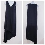 BCBGMAXAZRIA  Satin High Low Black Avery Dress Photo 2