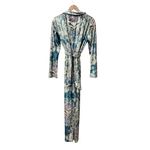 Free People  FP Delphine Velour Long Sleeve Jumpsuit One Piece Blue Small S Photo 3