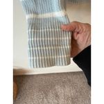 John & Jenn The Wyatt Sweater In High Tide Stripe 1/4 Zip long sleeve Large Blue Photo 2