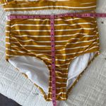 Kona Sol  Striped Ruffled Swim Top & Full Coverage Bikini Bottom Size X/3X Photo 7