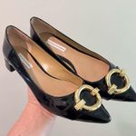 Diane Von Furstenberg  Black Patent Leather Pointed Toe Flats 8M Photo 0