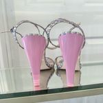 ASOS Like New Tinkerbell Bubblegum Metallic stripes strappy heels Sz 7 Photo 2