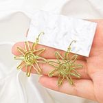 Wire Design Sun Earrings Gold Photo 1