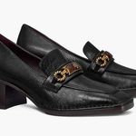 Tory Burch Black Leather Loafers with Gold Accent Photo 0
