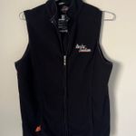 Harley Davidson Harley-Davidson ZIPS Mackinaw City Michigan Zip Up Black Fleece Vest Size M Photo 0