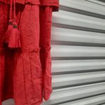 Nsr Kailani Dress Women's XS Extra Small Red Short Sleeve Tiered Ruffle Casual Photo 4